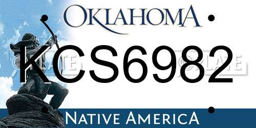 KCS6982 Oklahoma License Plate