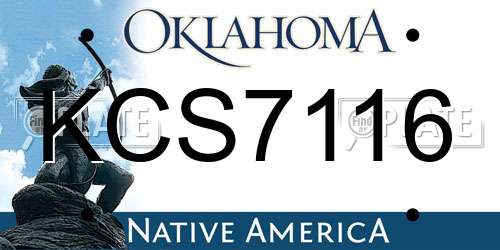 KCS7116 Oklahoma License Plate