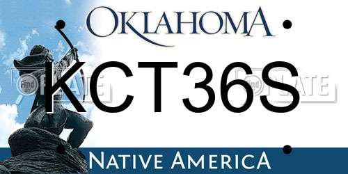 KCT36S Oklahoma License Plate