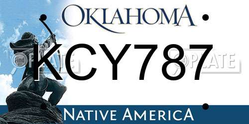 KCY787 Oklahoma License Plate