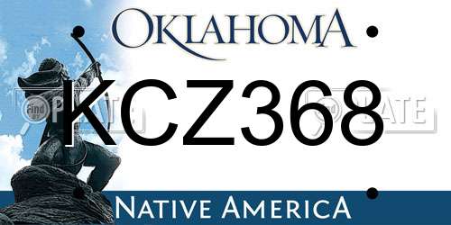 KCZ368 Oklahoma License Plate