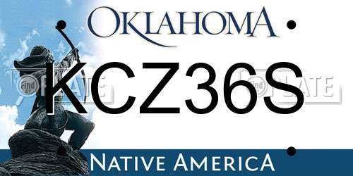 KCZ36S Oklahoma License Plate