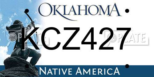 KCZ427 Oklahoma License Plate