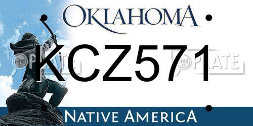 KCZ571 Oklahoma License Plate