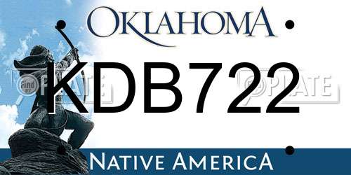 KDB722 Oklahoma License Plate