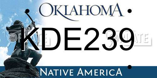 KDE239 Oklahoma License Plate
