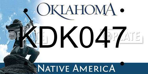 KDK047 Oklahoma License Plate