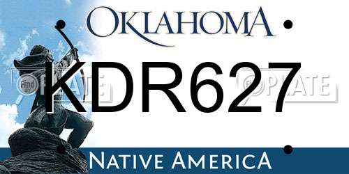 KDR627 Oklahoma License Plate