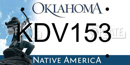 KDV153 Oklahoma License Plate