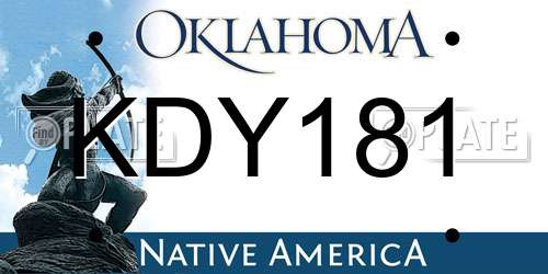KDY181 Oklahoma License Plate