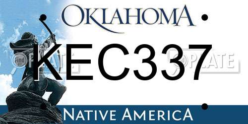 KEC337 Oklahoma License Plate