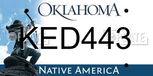 KED443 Oklahoma License Plate