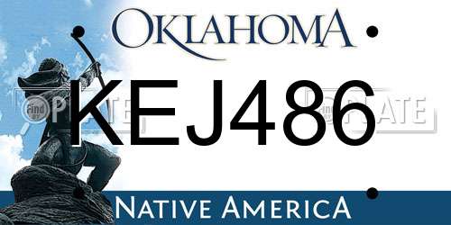 KEJ486 Oklahoma License Plate