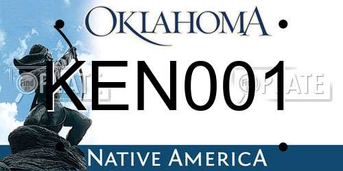 KEN001 Oklahoma License Plate