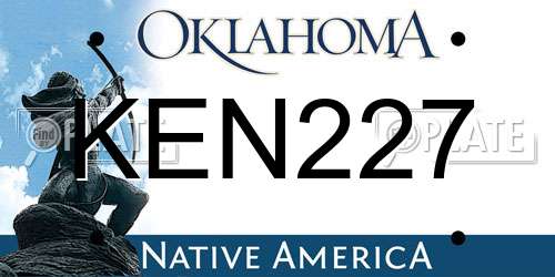KEN227 Oklahoma License Plate