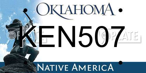 KEN507 Oklahoma License Plate