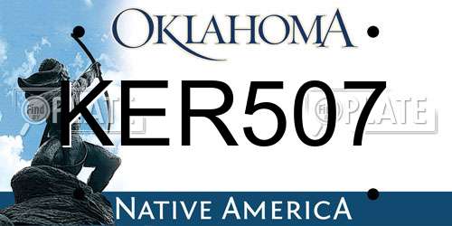 KER507 Oklahoma License Plate