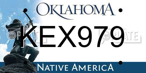 KEX979 Oklahoma License Plate