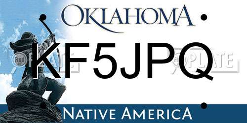 KF5JPQ Oklahoma License Plate