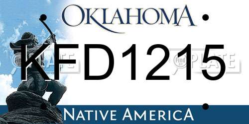KFD1215 Oklahoma License Plate