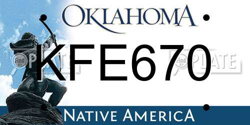 KFE670 Oklahoma License Plate