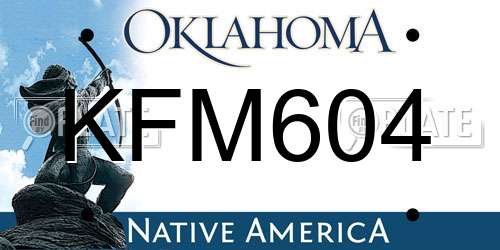 KFM604 Oklahoma License Plate