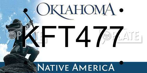 KFT477 Oklahoma License Plate