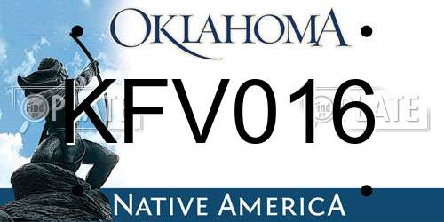 KFV016 Oklahoma License Plate