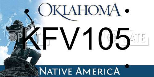 KFV105 Oklahoma License Plate