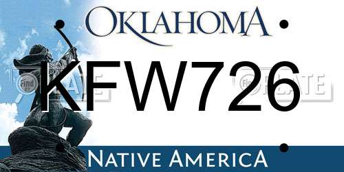 KFW726 Oklahoma License Plate