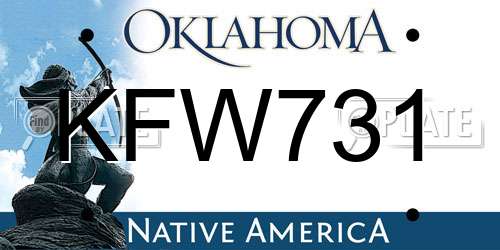 KFW731 Oklahoma License Plate