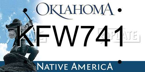 KFW741 Oklahoma License Plate