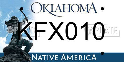 KFX010 Oklahoma License Plate