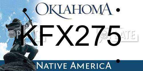KFX275 Oklahoma License Plate