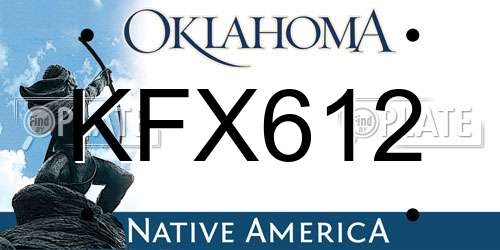 KFX612 Oklahoma License Plate