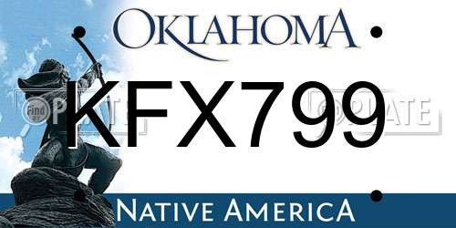 KFX799 Oklahoma License Plate