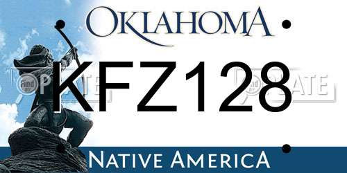 KFZ128 Oklahoma License Plate