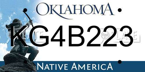 KG4B223 Oklahoma License Plate
