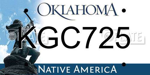 KGC725 Oklahoma License Plate
