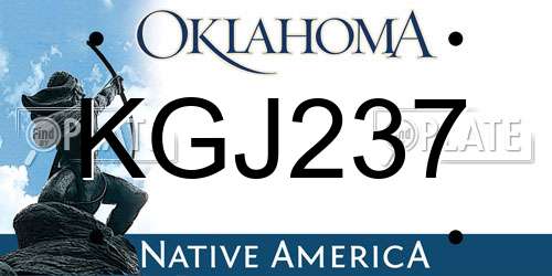 KGJ237 Oklahoma License Plate