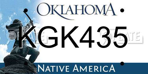KGK435 Oklahoma License Plate
