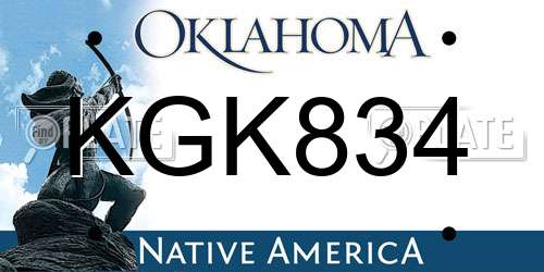 KGK834 Oklahoma License Plate