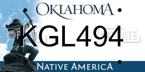 KGL494 Oklahoma License Plate