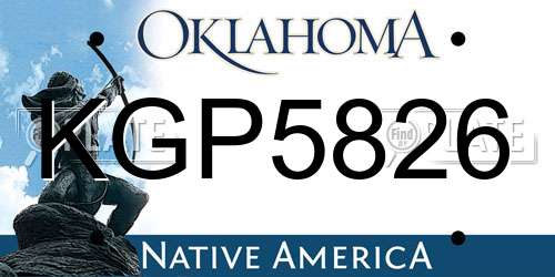 KGP5826 Oklahoma License Plate
