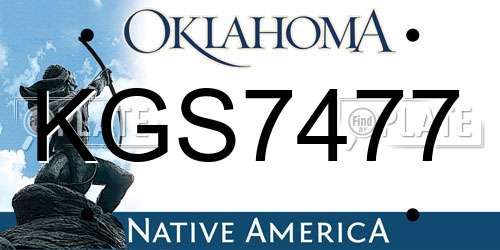 KGS7477 Oklahoma License Plate