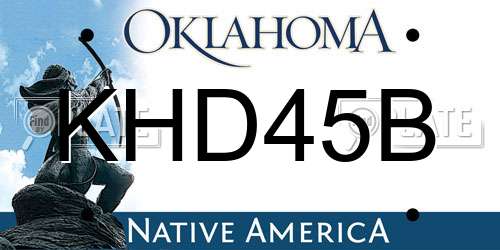 KHD45B Oklahoma License Plate