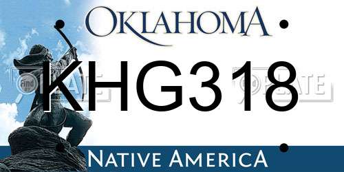 KHG318 Oklahoma License Plate