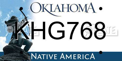 KHG768 Oklahoma License Plate