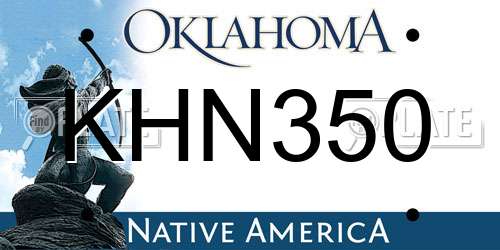 KHN350 Oklahoma License Plate