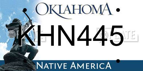 KHN445 Oklahoma License Plate